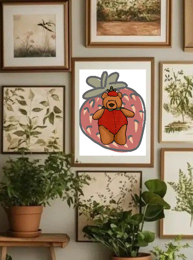 Strawberry Bear Print