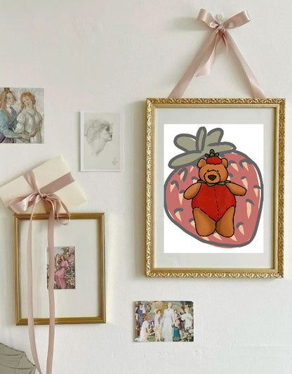 Strawberry Bear Print